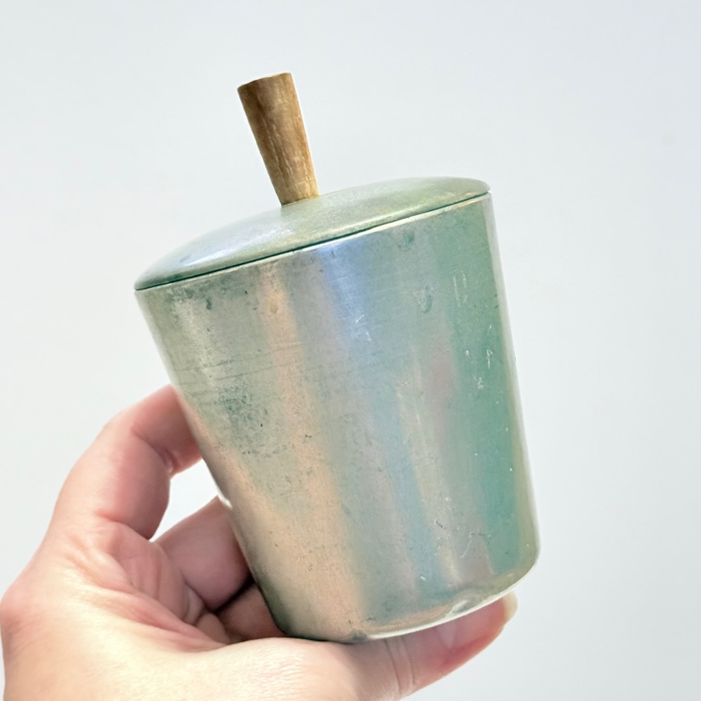 Vintage Royal Holland Pewter & Teak Lidded Sugar Bowl – Danish Modern KMD 1960s